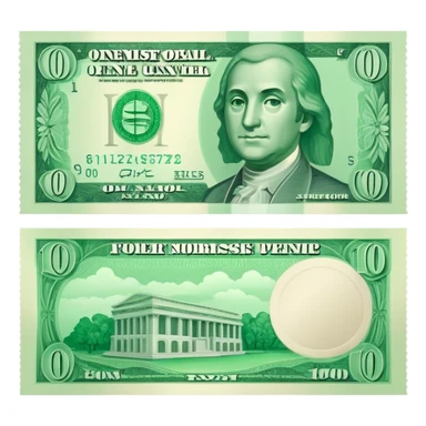 single banknote representing money sticker