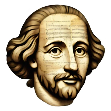 Glowing Shakespeare made of newspaper and 420 hemp leaves and bokeh fairy lights lanterns stained glass, bokeh, annotated sketch, handwritten letters, collage of intricate patterns, lantern sticker