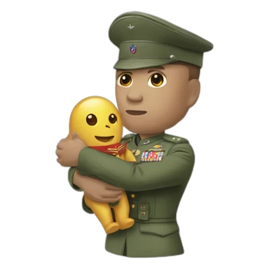 Motanka doll in the hands of a military man sticker