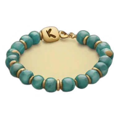 Beads bracelet with letter K sticker