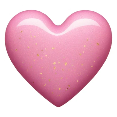 Pink heart with gold glitter sticker