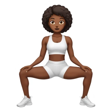 darkskin back woman in white sportswear Fit body focus chin to thigh sticker