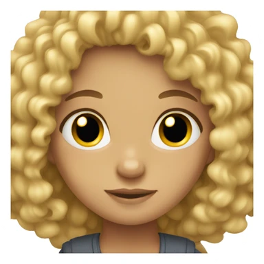Blonde girl with really curly hair sticker