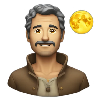 Hombre en la luna cerca del sol sticker