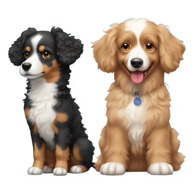 apricot toy poodle and an australian shepard sticker