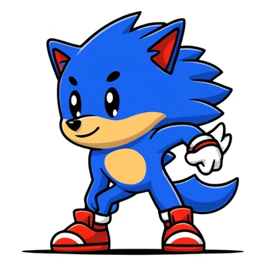 super dog with Sonic the Hedgehog sticker