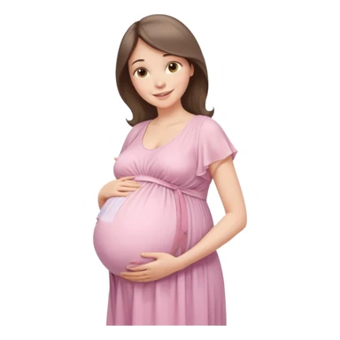 A beautiful pregnant woman standing in soft natural light near a window, gently holding her baby bump, wearing a flowing pastel dress, warm smile, cinematic photography, shallow depth of field, high resolution, soft tones, professional maternity photoshoot
 sticker