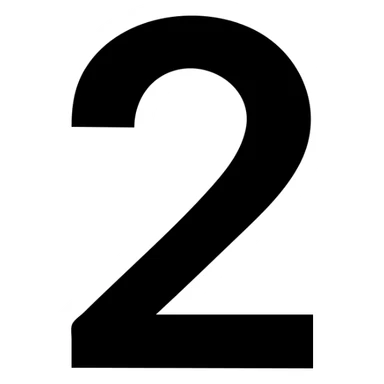 number 2, simple and bold sticker
