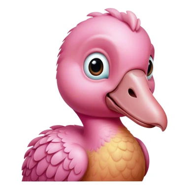 A cute realistic pink dodo sticker