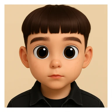 make the eyes a bit bigger, keep the 3d-emoji style sticker