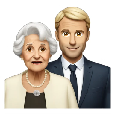 Macron with grand mother sticker