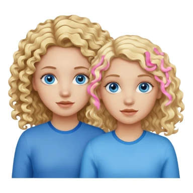 Two girls, one with curly blonde hair, blue eyes and another with wavy blonde hair and blue eyes sticker