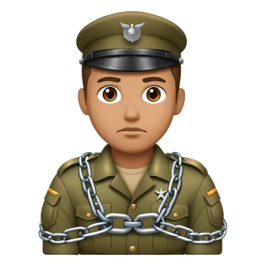 A soldier chained and handcuffed sticker
