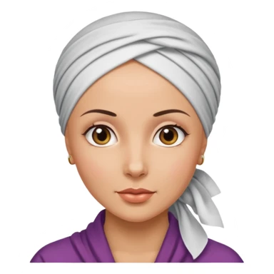 Bald beautiful woman wearing a head scarf  sticker