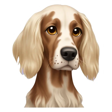 Blonde girl with Brown english setter sticker