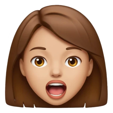 Girl with brown hair and light skin with mouth wide open  sticker
