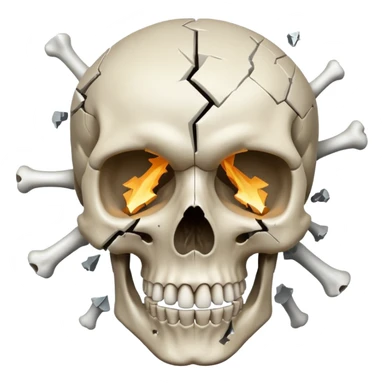 Skull head blow up sticker