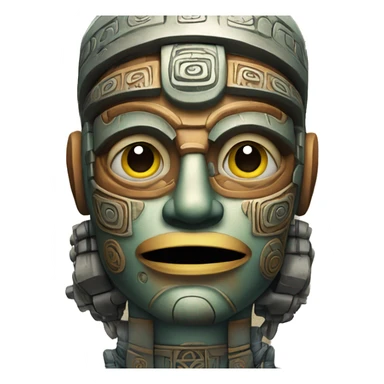 mayan-calendar robot face sticker