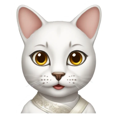 a politician cat in white saree sticker