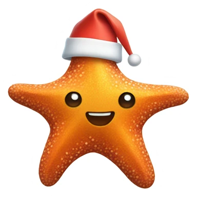 starfish with santa hat sticker