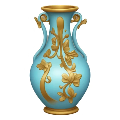 Ornate vase with water pouring out sticker