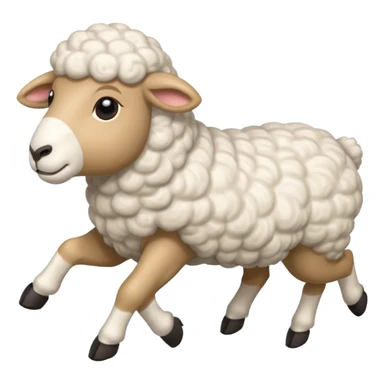 High resolution of A  running sheep sticker