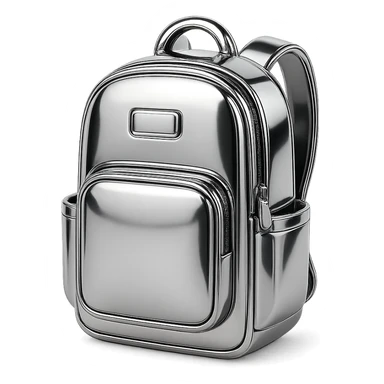 Minimal flat icon of a modern work backpack, clean geometry sticker