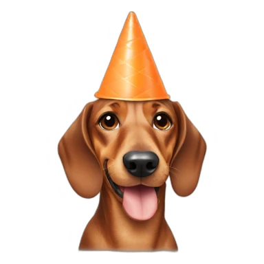dachshund with a cone sticker