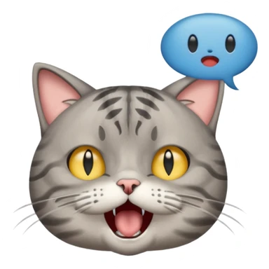 Cat meme, a gray tabby cat holding its head and screaming, with its eyes closed and mouth open, looking annoyed sticker