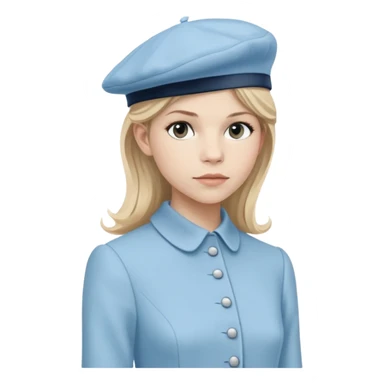 Clemence Poesy is Fleur Delacour in harry potter, light blue dress, light blue classic French beret – soft, round, and slightly tilted to one side. sticker