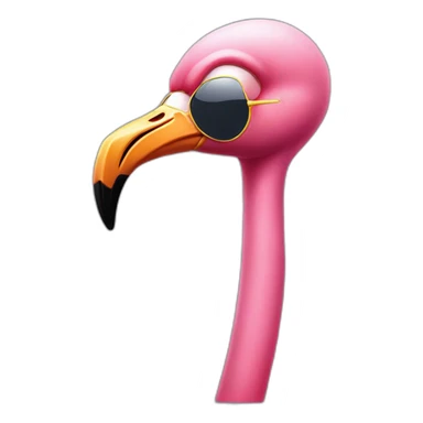 cool flamingo in sunglasses raised eyebrow sticker