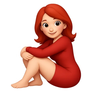Change hair color to redhead, keep all other features the same, SFW, no background sticker