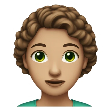 Women with green blue eye and brown hair  sticker