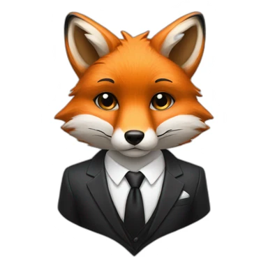 Fox in a suit with black head band sticker