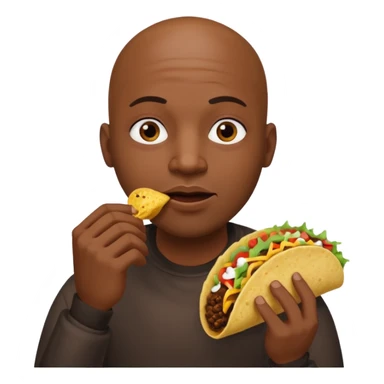 Bald black man eating a taco sticker