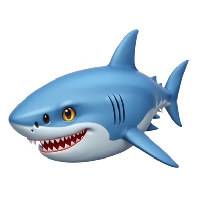shark body with a cat face sticker