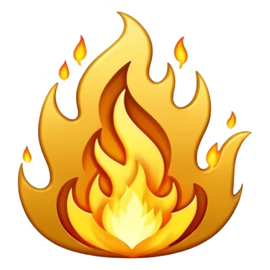gold fire flame sticker