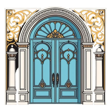 2 gigantic and open royal doors sticker