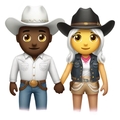 White Cowboy and white hello kitty holding hands  sticker