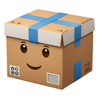 closed cardboard box with tape sticker