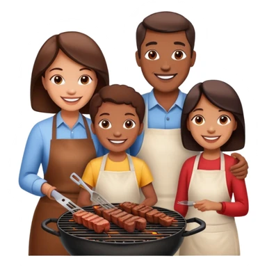Turkish beautiful finished family and make grill time  sticker