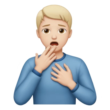 person choking themselves out, simple, clear pose emoji sticker