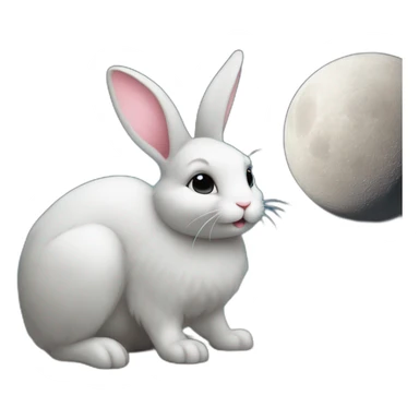 Bunny on the moon sticker