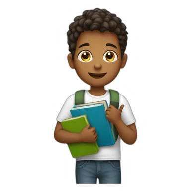 Young boy holding books sticker