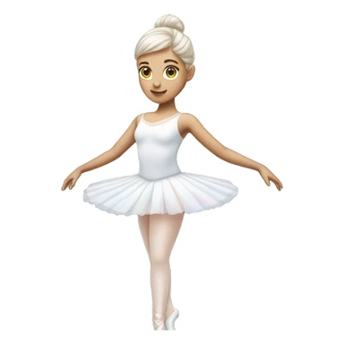 Pale holographic white ballerina  sticker