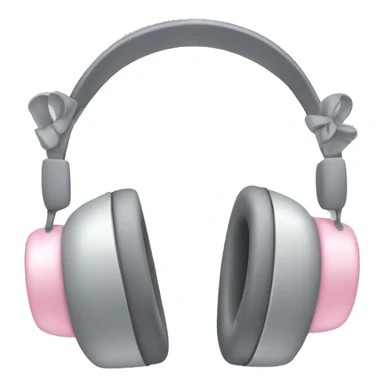 grey headphones with light pink bow sticker