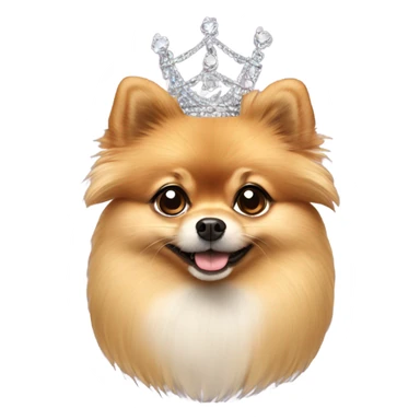 Pomeranian wearing a tiara sticker