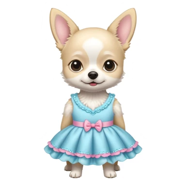 White Chihuahua with dresses  sticker