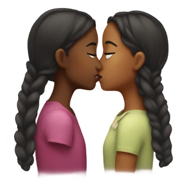 two girls kissing  sticker