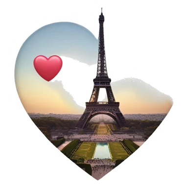 Paris in heart sticker